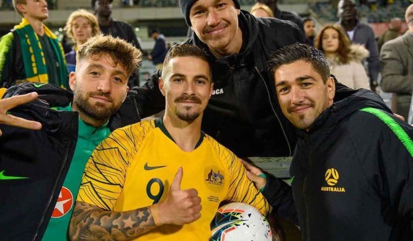 Jamie Maclaren Watches Derby from Australia