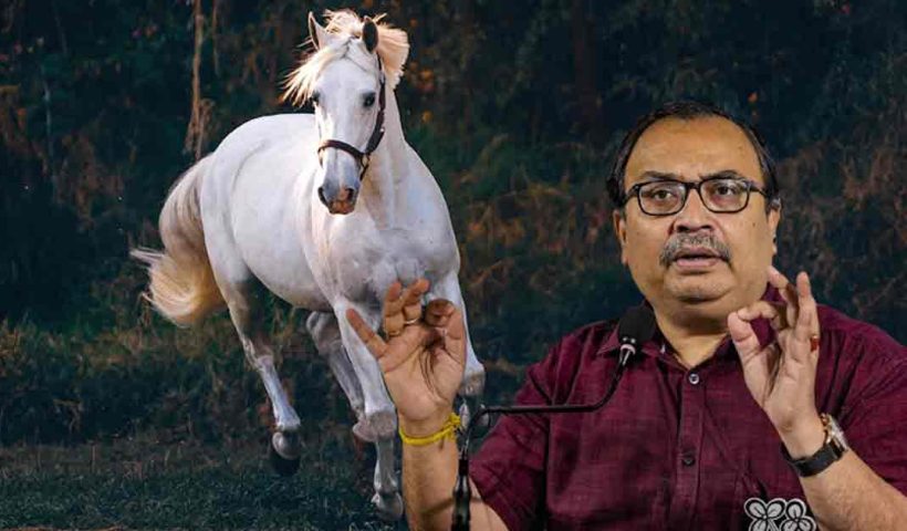 Portrait of TMC Leader Kunal Ghosh, a man with a thoughtful expression, against a neutral background