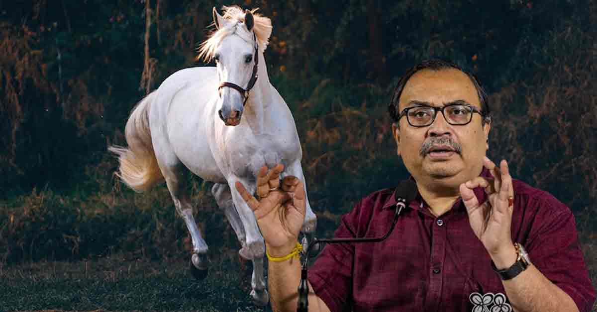 Portrait of TMC Leader Kunal Ghosh, a man with a thoughtful expression, against a neutral background