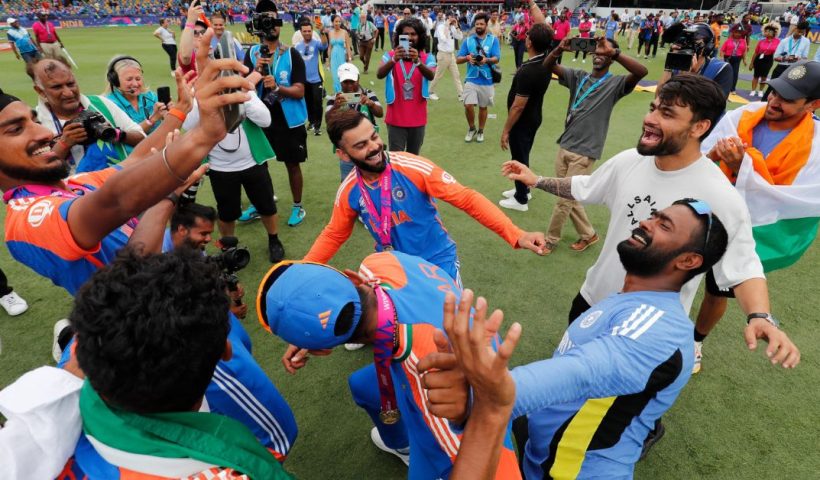 team india t20 world cup 2024 trophy win celebration