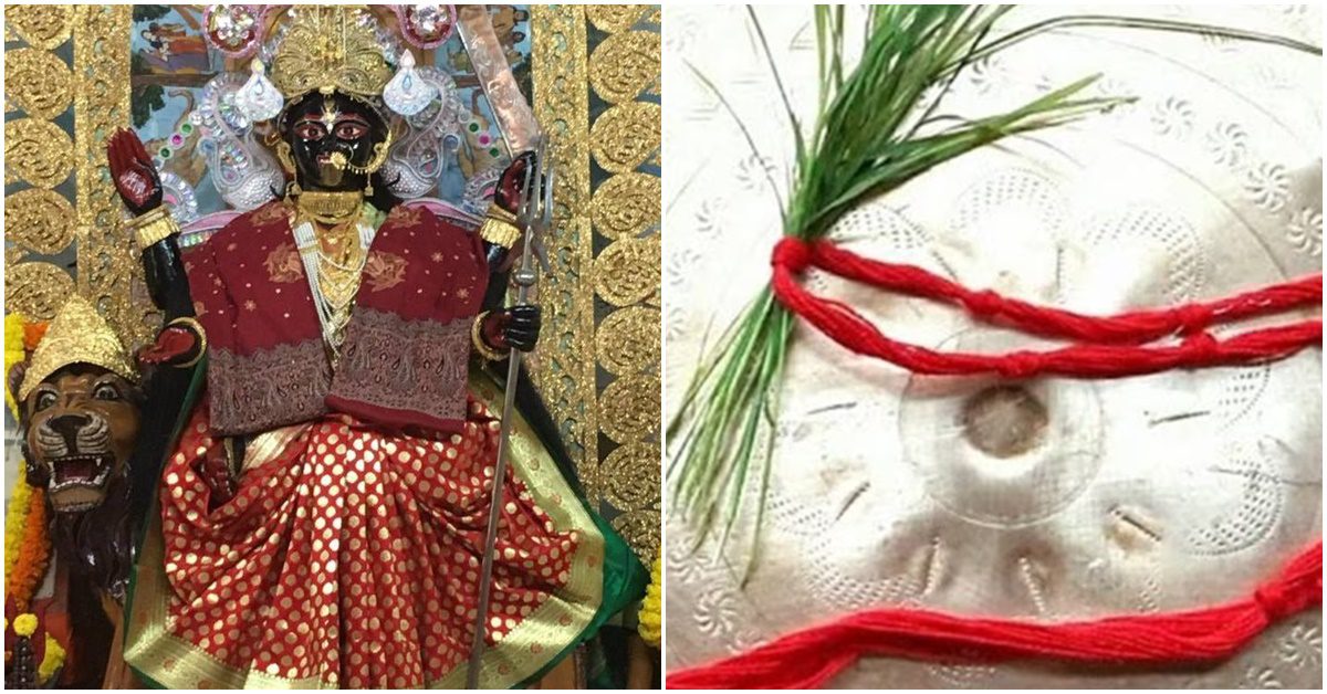 Why red rope is tied on the hand in Bipadtarini Puja, বিপত্তারিণী পুজোয় কেন বাঁধা হয় লাল তাগা?