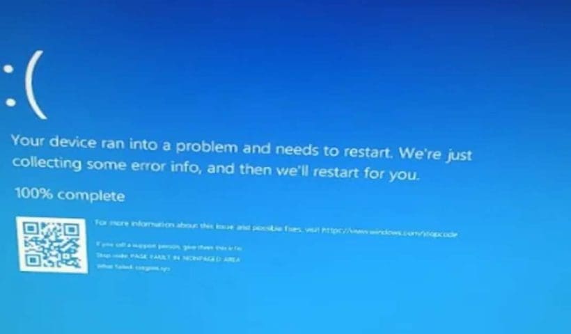 Windows Systems Restarting Throwing Blue Screen Of Death Due To This Error