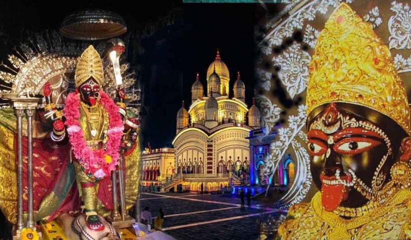 Image of Maa Bhavatarini, the presiding deity of Dakshineswar Temple, depicted in a traditional and serene illustration, showcasing her divine presence and spiritual significance.