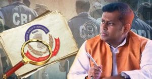 Image of Sukanta Sarkar, a person with a serious expression, with a caption 'On CBI' indicating he is irritated by the miss usage of the Central Bureau of Investigation (CBI)