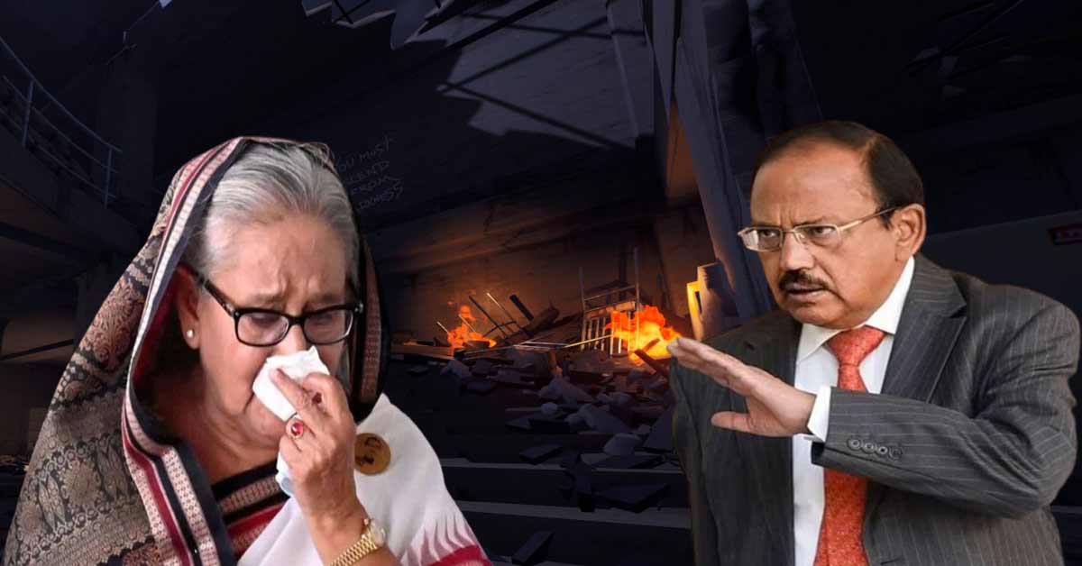 Shiekh Hasina crying infornt of Ajit Doval at safe house in Delhi.