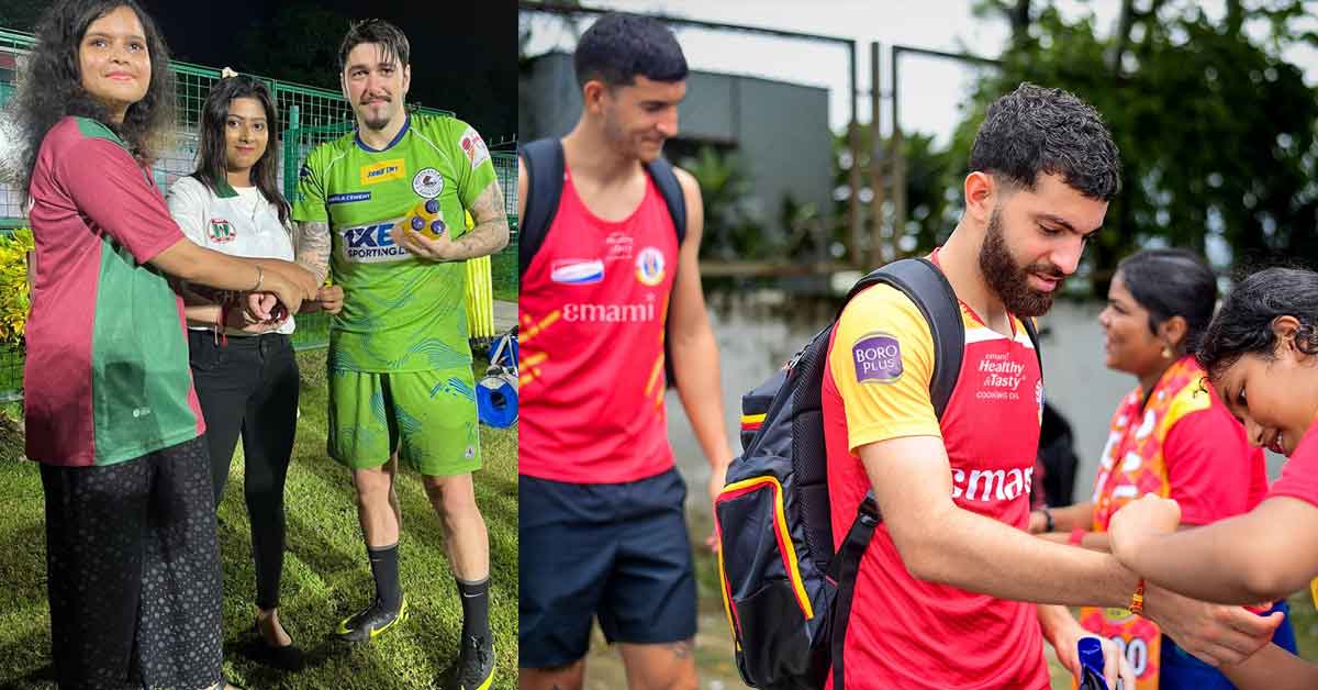 East Bengal and Mohun Bagan Footballers Celebrate Rakhi with Female Supporters