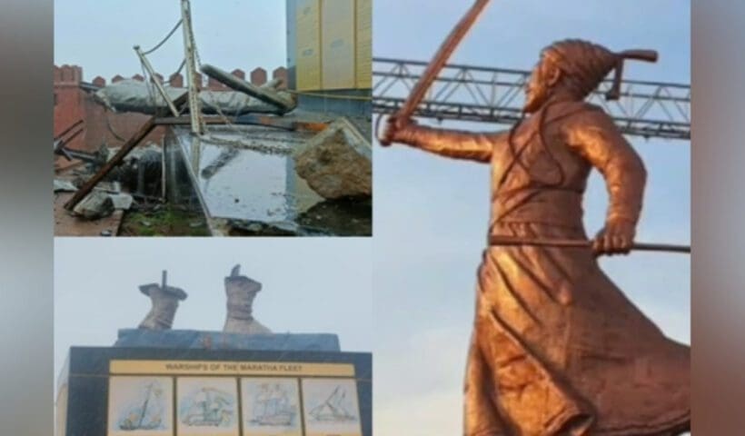 Narendra Modi inagurated Shivaji Statue fall down sparks controversy