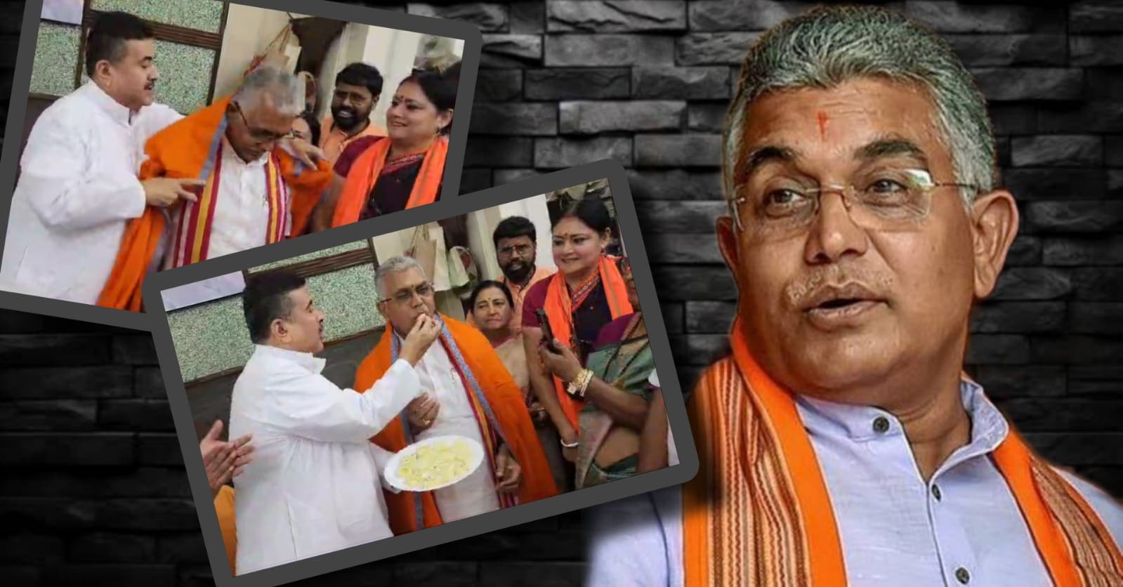 Suvendu Celebrating Dilip Ghosh Birthday, শুভেন্দুর হাতে 'মিষ্টি' খেয়ে দিলীপের মুখে মমতার 'শুভনন্দন'! নতুন খেলা শুরু?