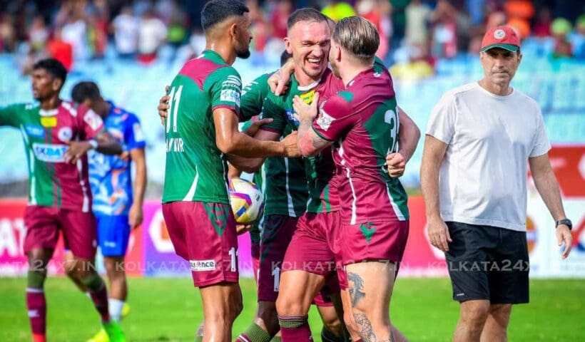 Tom Aldred Celebrates Goal as Mohun Bagan SG Head Coach José Molina Praises Performance