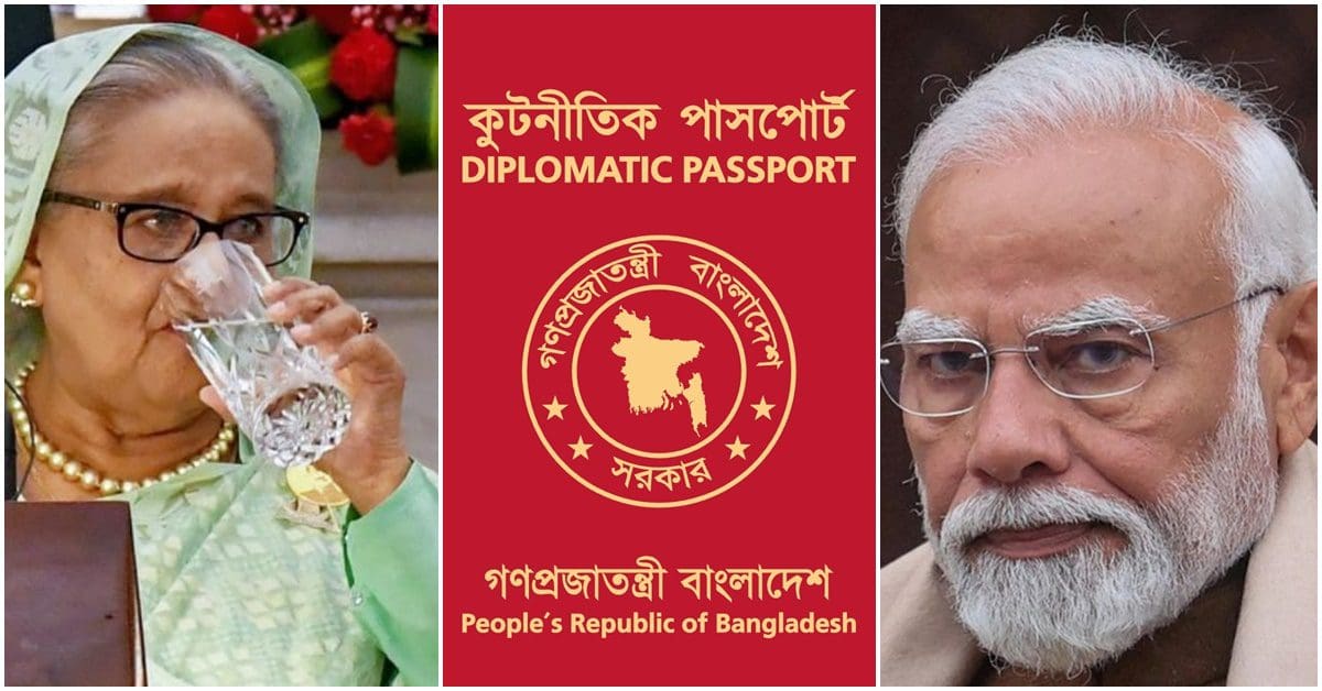 process of revoking the official passports of former bangladeshi prime minister Sheikh Hasina, বাতিল হচ্ছে গণহত্যায় অভিযুক্ত হাসিনার পাসপোর্ট, পথ খুঁজছে মোদী সরকার