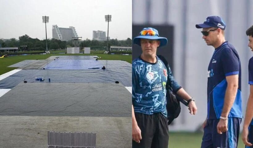 Ground Staff Use Grass Patches and Fans to Dry Wet Outfield in Afghanistan vs New Zealand Test: Unusual Scenes Unfold