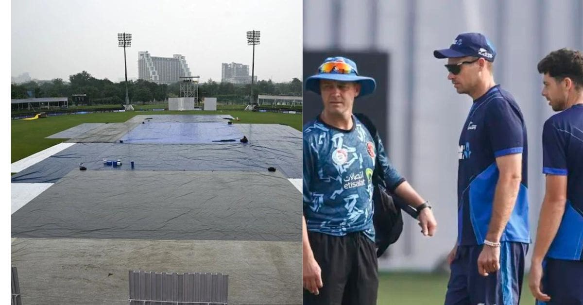 Ground Staff Use Grass Patches and Fans to Dry Wet Outfield in Afghanistan vs New Zealand Test: Unusual Scenes Unfold