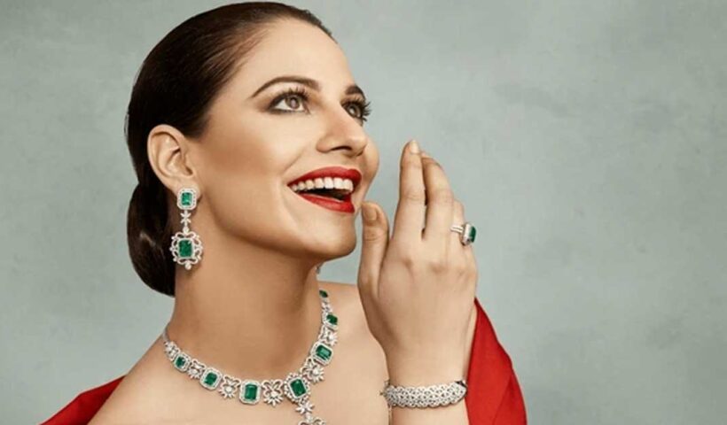 Model wearing Diamond Jewelry