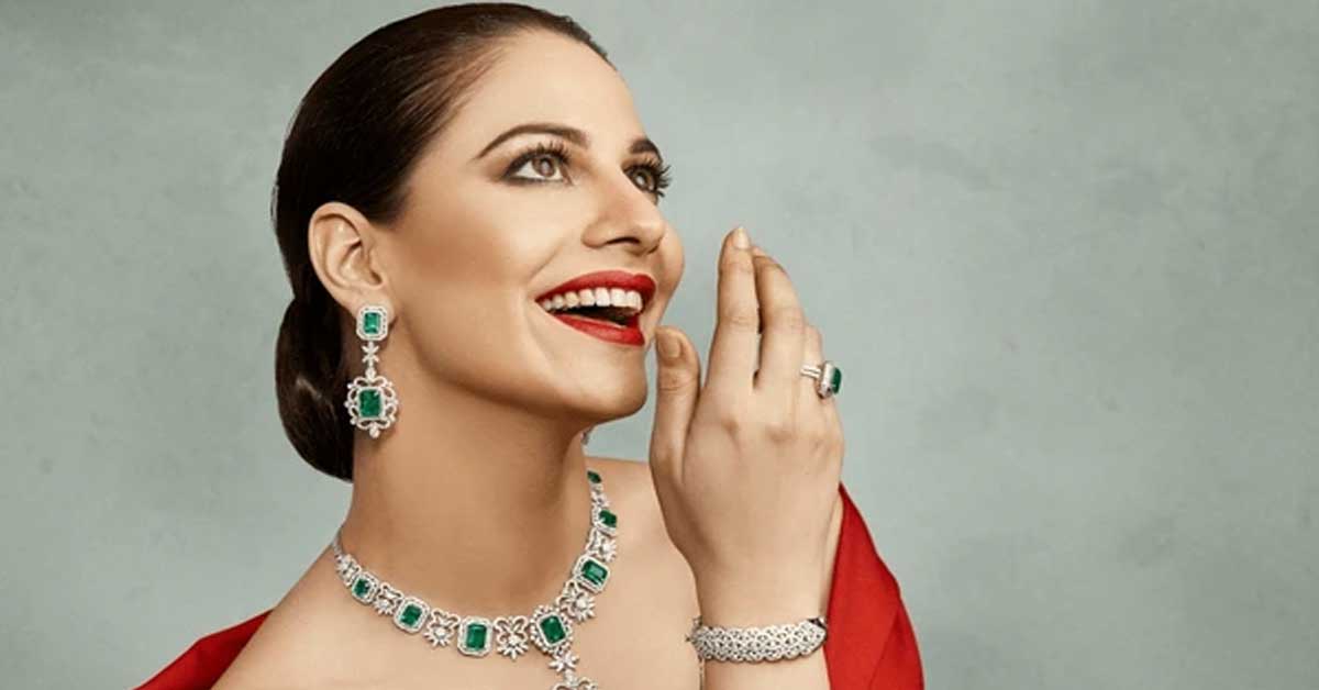 Model wearing Diamond Jewelry