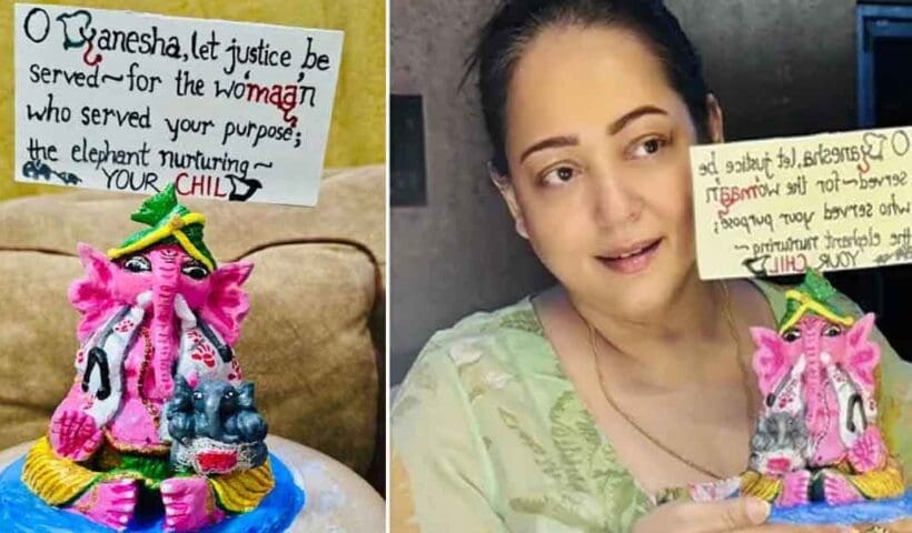 aparajita adhya protested by making a ganesha statue