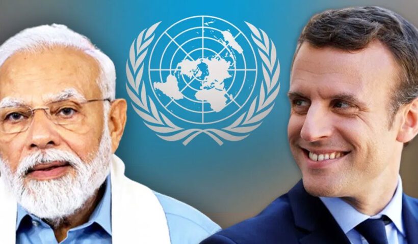 france india modi UNSC-তে স্থায়ী সদস্যপদের জন্য ভারতকে সমর্থন ফ্রান্সের প্রেসিডেন্টের