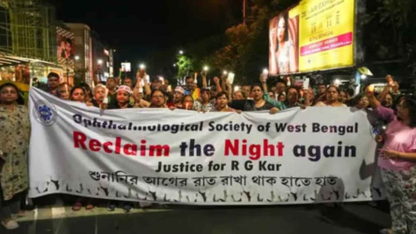 RG Kar protest reclaim the night movement on sunday in Kolkata