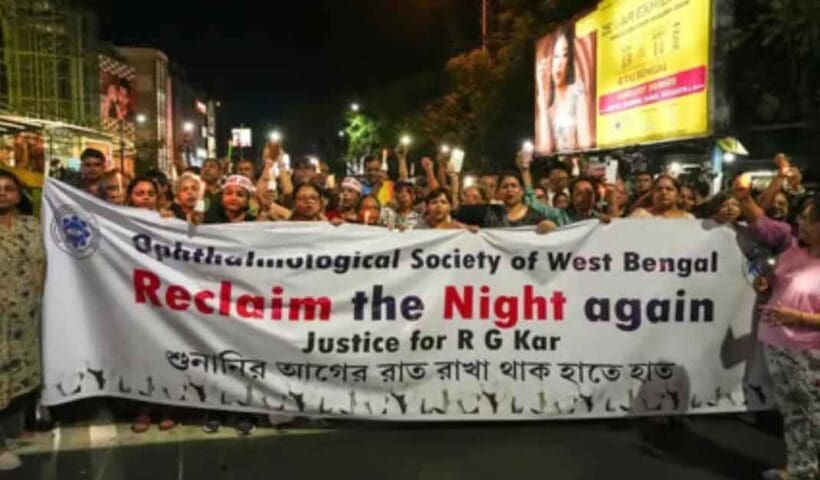 RG Kar protest reclaim the night movement on sunday in Kolkata