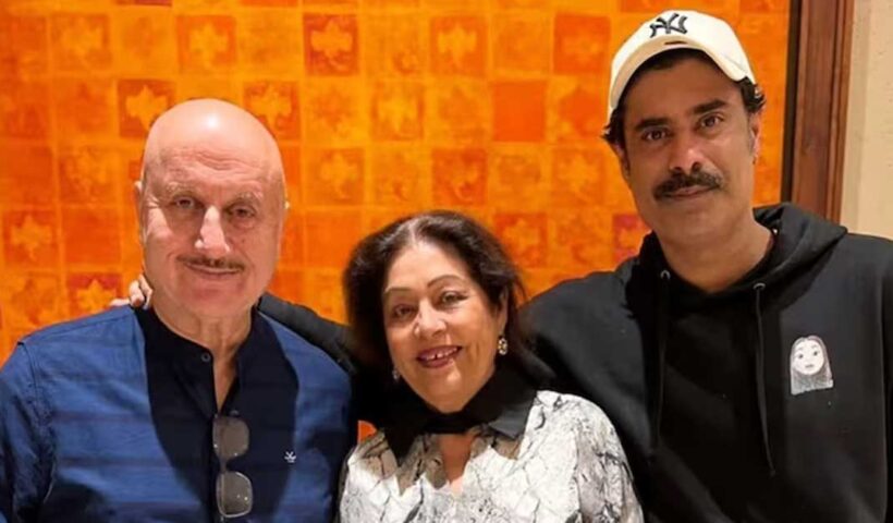 Anupam-Kher-wife-and-son