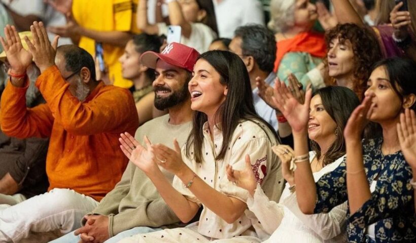 Before the IND vs NZ 2nd test, Virat Kohli and Anushka Sharma at Krishna Das Kirtan in Mumbai