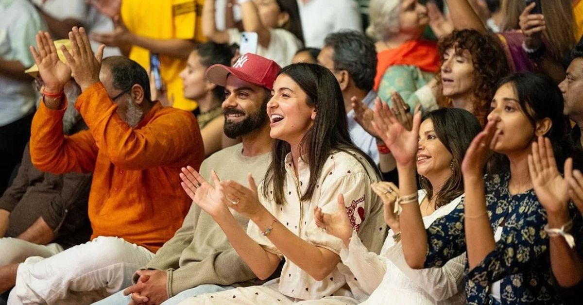 Before the IND vs NZ 2nd test, Virat Kohli and Anushka Sharma at Krishna Das Kirtan in Mumbai