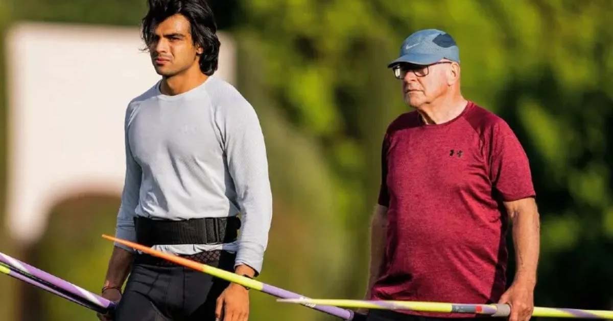 Coach Klaus Bartonietz and Neeraj Chopra