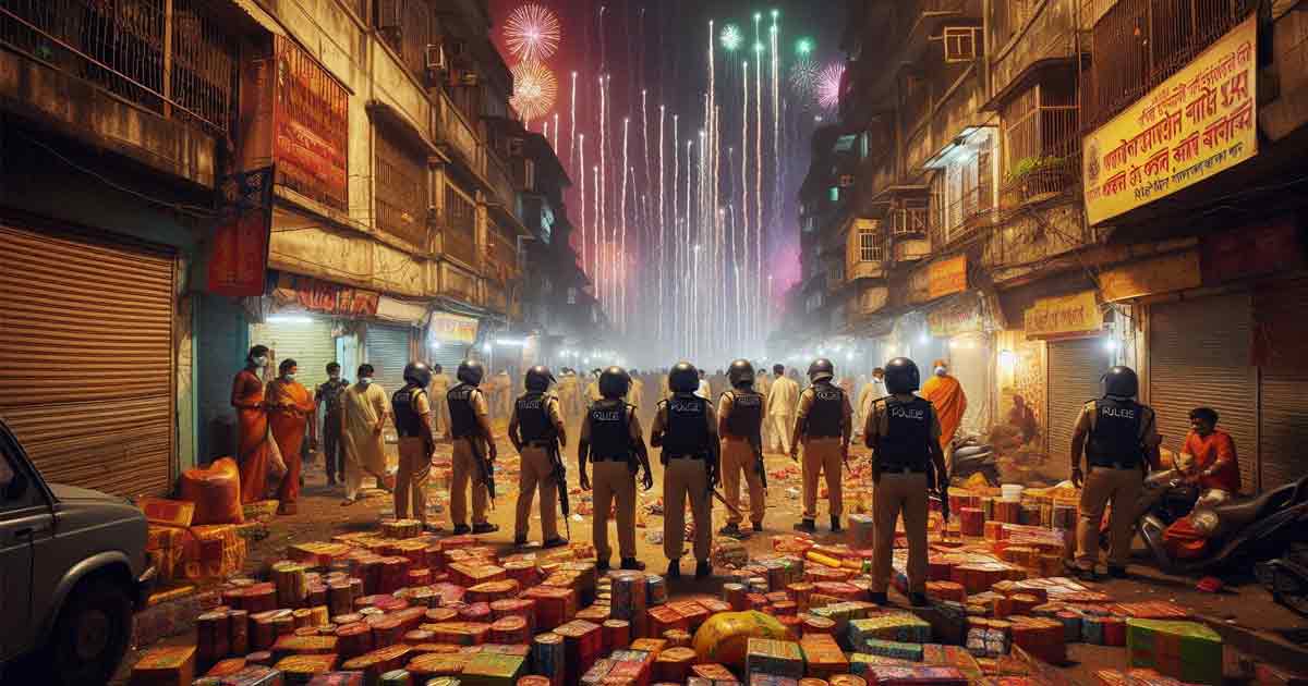 In a major operation during Kali Puja, Kolkata Police cracked down on illegal fireworks across the city