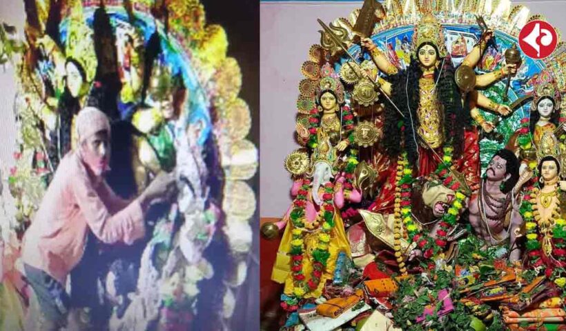 CCTV shows the theft of valuable jewelery from Ketugram's Durga idol, but the thief is not caught