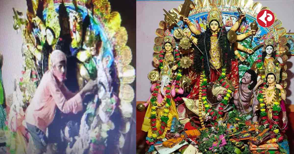 CCTV shows the theft of valuable jewelery from Ketugram's Durga idol, but the thief is not caught