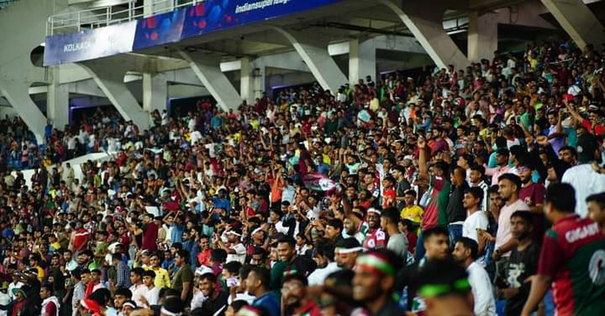 Mohun Bagan SG Supportres মহামেডান সমর্থকদের উদ্দেশে বিশেষ টিফো বাগান সমর্থকদের