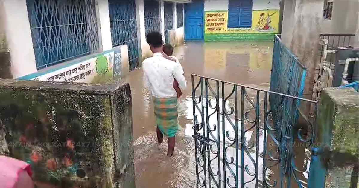 Rain from Cyclone dana Floods Inatpur Child Education Center in Murshidabad