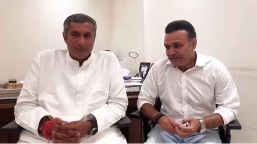 Haryana election Virender Sehwag bats for Congress candidate Anirudh Chowdhury