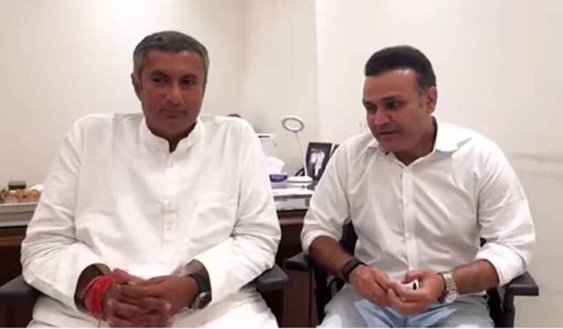 Haryana election Virender Sehwag bats for Congress candidate Anirudh Chowdhury