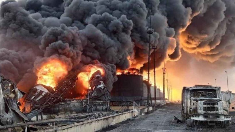 Ukraine drone strike on russian oil plant in crimia on monday