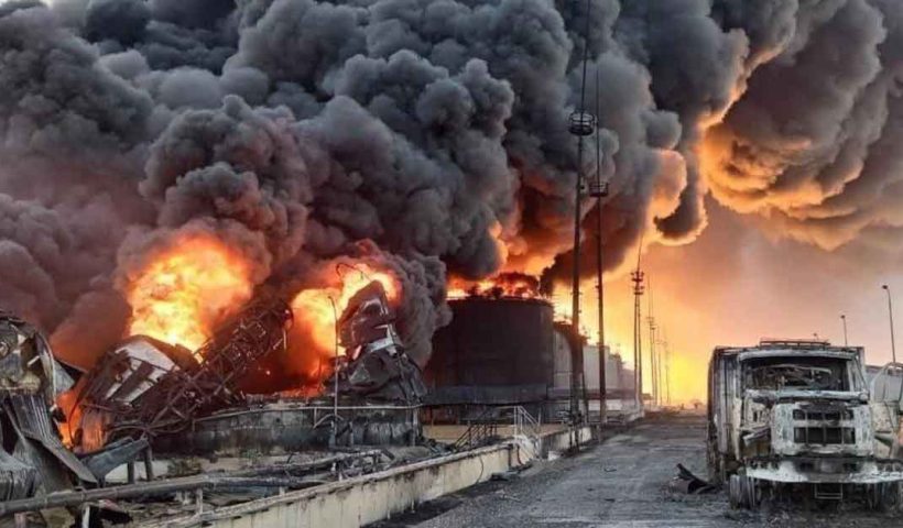 Ukraine drone strike on russian oil plant in crimia on monday