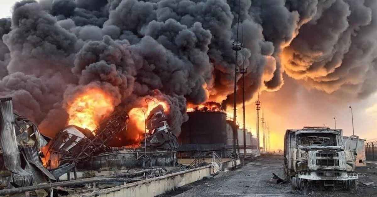 Ukraine drone strike on russian oil plant in crimia on monday