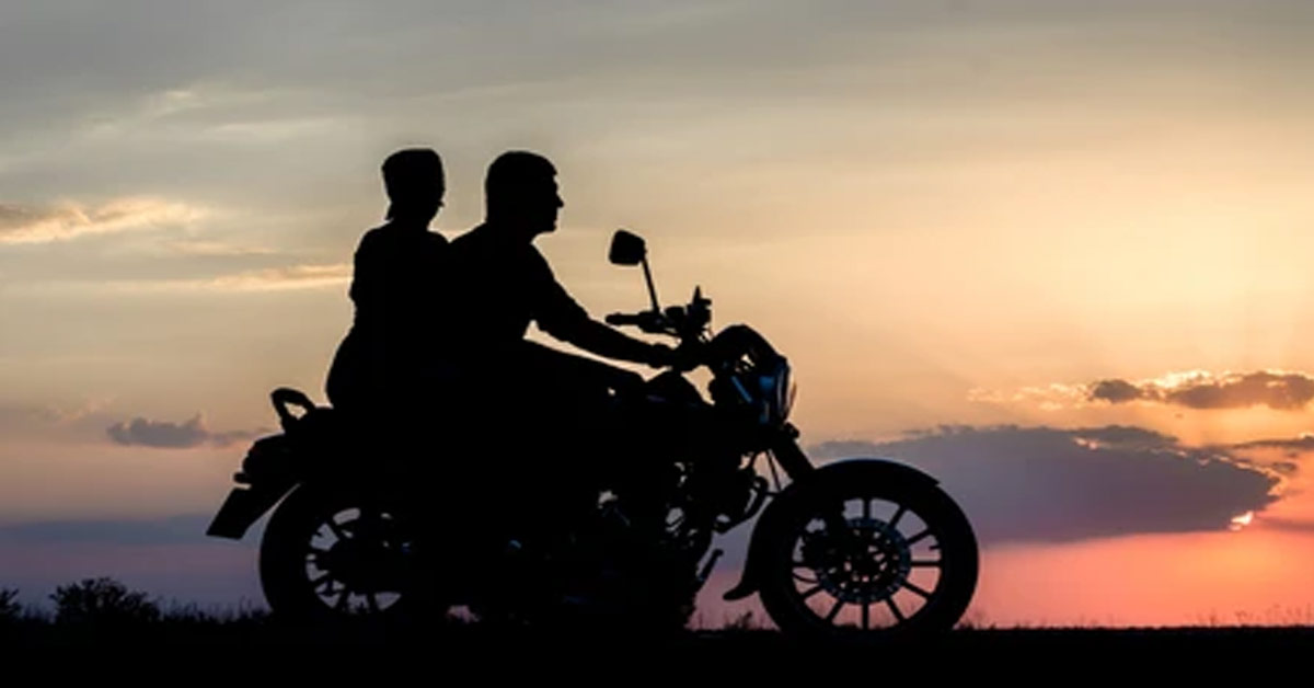 Lover's wife behind the bike