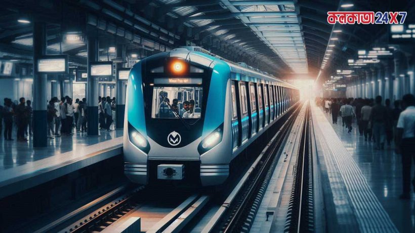 A Kolkata Metro train Howrah Maidan-Esplanade Metro Service