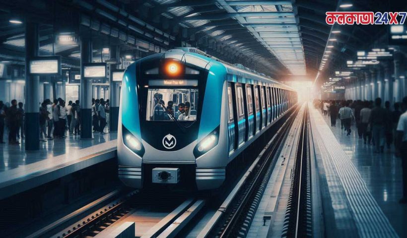 A Kolkata Metro train Howrah Maidan-Esplanade Metro Service