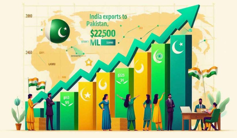 A graph showing the growth of India's exports to Pakistan over the years