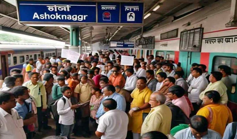 Ashoknagar station blockade