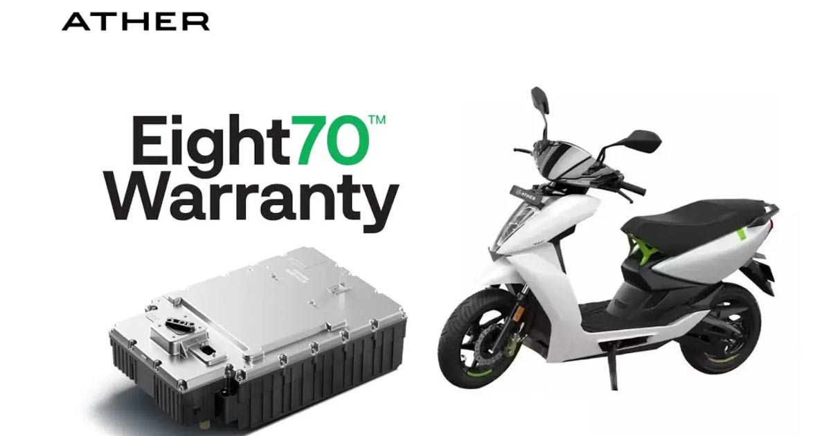 Ather announces an 8-year warranty for the Rizta and 450 series