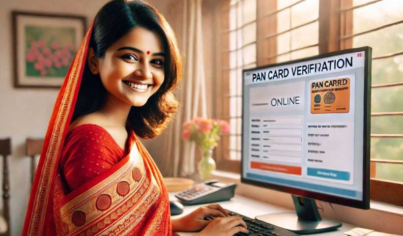 Bengali girl with a warm smile and a friendly demeanor is standing in front of a computer screen