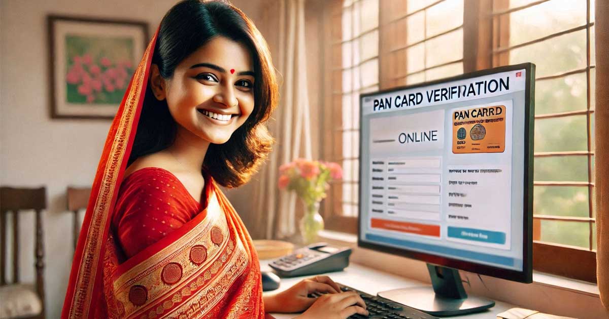 Bengali girl with a warm smile and a friendly demeanor is standing in front of a computer screen