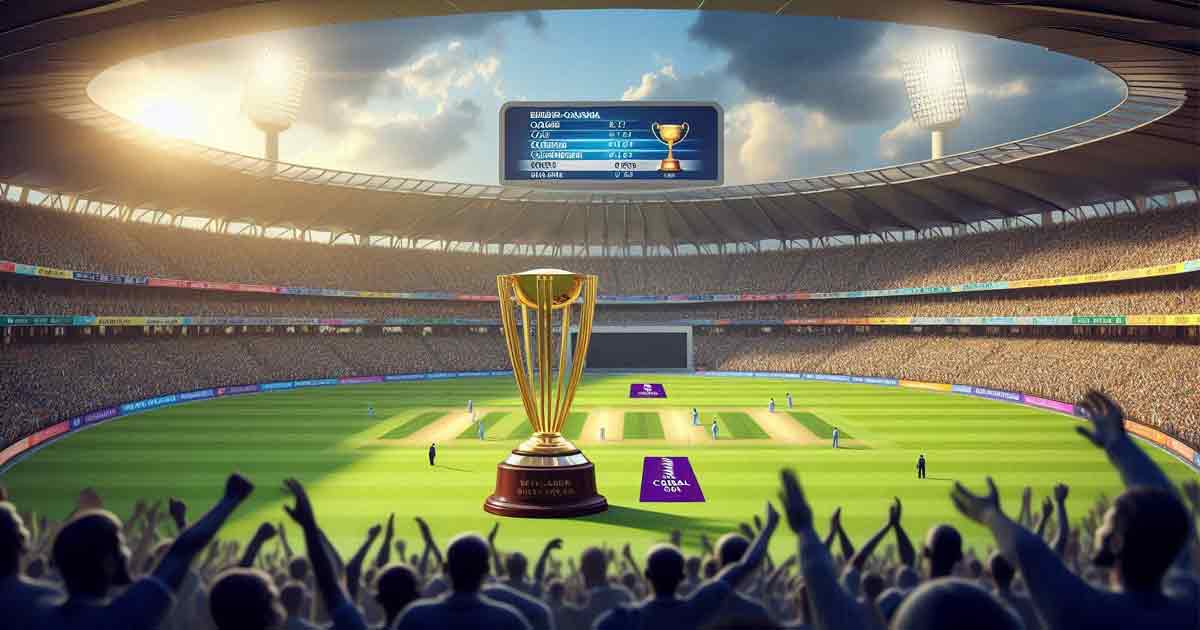 Border-Gavaskar Trophy on display in the center of the field