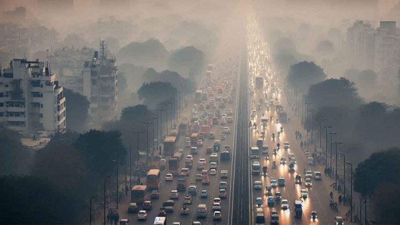 Delhi Air pollution smog at danger level