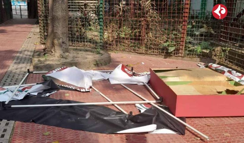 Indian Army raid in Mohun Bagan Club tears down Merchandise Stall