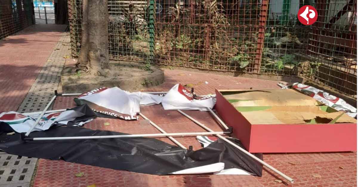 Indian Army raid in Mohun Bagan Club tears down Merchandise Stall