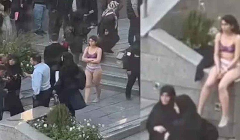 Iran Anti-Hijab movement: Young woman protests Iran's dress code by walking in underwear