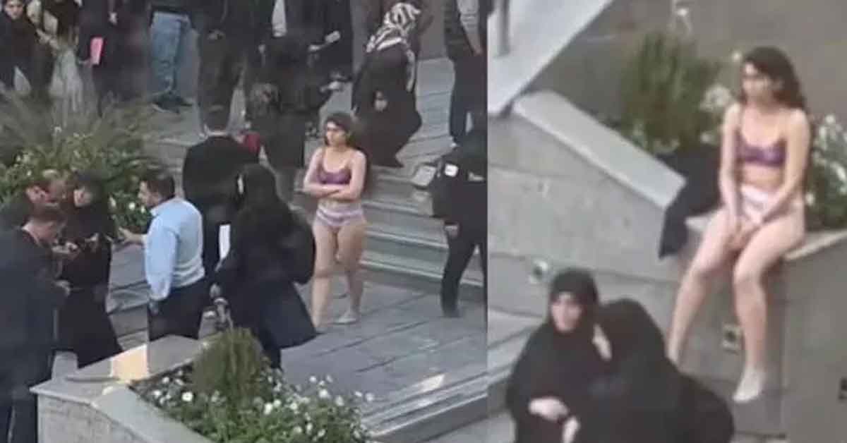 Iran Anti-Hijab movement: Young woman protests Iran's dress code by walking in underwear